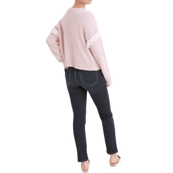 MADEWELL Montford Fringe Pullover Sweater Dusty Rose Size XL NEW - Picture 8 of 8